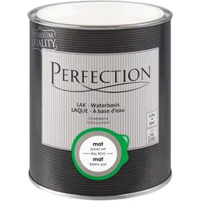 Perfection Houtlak Lak - Mat - Zuiver Wit Ral 9010 - 750ml