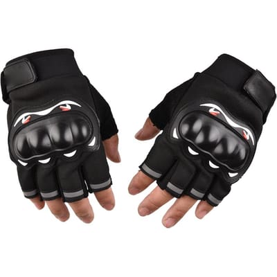 Motorhandschoenen Touchscreen Harde Knokkels Powersports Racehandschoenen voor Bergbeklimmen Fietsen Aerobics Half Finger Black Glove