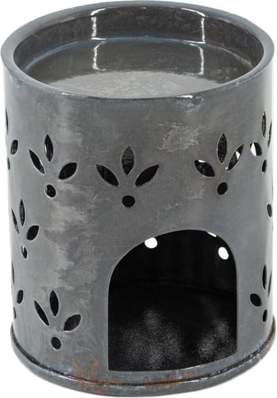 HomeBound by KY | Geurbrander round flower blue | geurbrander | amberblokjes | 8,5x8,5x9,5cm | stijlvol | oliebrander