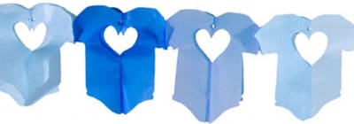 Folat Slinger - papier - 6 meter - blauw - baby rompertjes - geboorte jongen - feestversiering