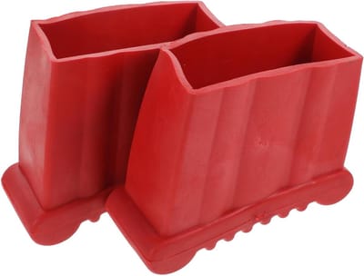 Ladder voetbeschermers - Ladderdoppen - Vloer Beschermen - Antislip rubber - 9x8.3x4 cm - Rood