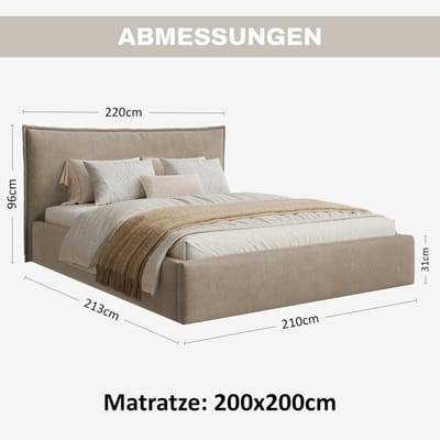 Dubbele Slaapbank 100 x 203 cm – Opvouwbare Slaapbank met Traagschuim & Kussens – 2-Persoons Gastenbed / Bedbank / Vouwbed voor Woonkamer & Slaapkamer – Donkergrijs – Pauwhome