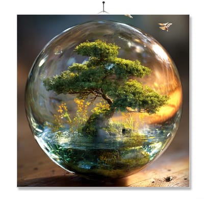 Tegel Met Opdruk | Glazenbol | Cadeau | Inclusief Geschenkdoos | Standaard | Ophangsysteem
