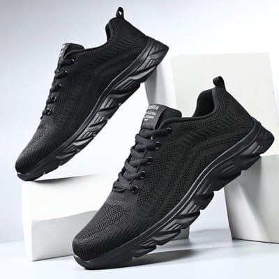 MAEDEF Hardloopschoenen Heren Sneakers Mode Lichtgewicht Trainers Ademend Wandelschoen Outdoor Comfortabel Atletisch voor Heren 40 black