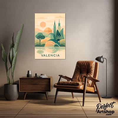 VALENCIA ABSTRACT - Wanddecoratie 60x80 cm - Aluminium - Luxe Kunst aan de Muur