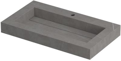 INK Pitch Wastafel Keramische Slab Bak met Drain en Front en Side Skirts 1 Kraangat - 800x450x90 mm - Armani Grey Mat
