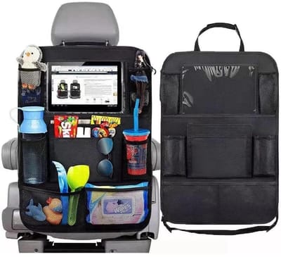 GELLDG Autostoel Organizer - Auto Organizer voor Kinderen - auto-organizer - Met iPadhouder -Gebruikt voor het bewaren van drankjes, snacks, speelgoed en tijdschriften - zwart