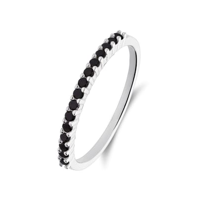 Lucardi Dames Zilveren ring met zirkonia voor dames - Ring - 925 Zilver - Zilverkleurig - 15.50 / 49 mm