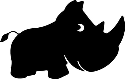 Schoolbordsticker - uitwisbare zelfklevende muurstickers - Neushoorn + 4 vloeibare krijtjes - 105x165cm