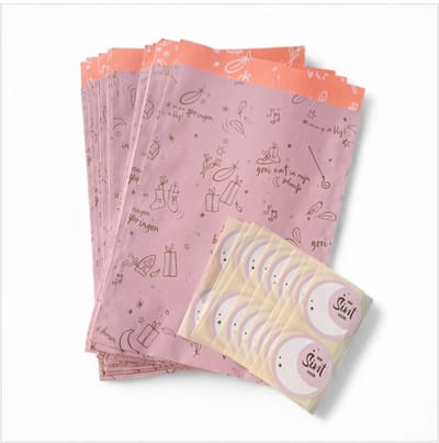 20x Cadeauzak + 20x naamsticker - Sint Songtekst Roze Sinterklaas 17x25cm