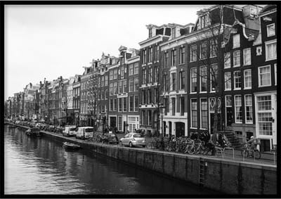 Poster Amsterdamse Grachtenpanden - 30x40 cm - Gebouwen Poster - WALLLL