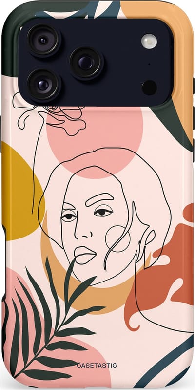 Casetastic hoesje geschikt voor Apple iPhone 17 Pro Max - MagSafe - Dubbellaagse bescherming - Elegantie van binnen - Fashion Case - Perzik Wit Donkergrijs Zilver