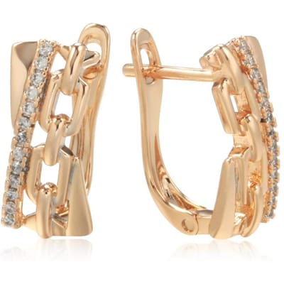 Luxe Roségouden Druppeloorbellen Voor Vrouw Geometrisch Uitgesneden Natuurlijke Zirconia Accessoires Mode Vintage Sieraden beige