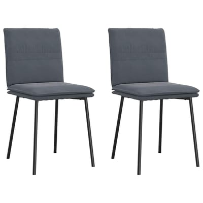 vidaXL - Eetkamerstoelen - 2 - st - fluweel - donkergrijs