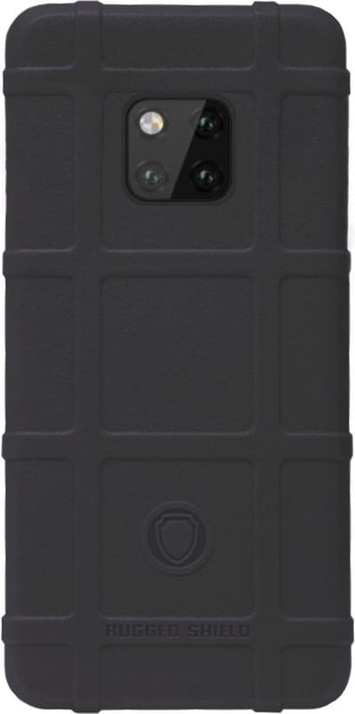 RUGGED SHIELD Rubber Bumper Case Hoesje Geschikt voor Huawei Mate 20 Pro - Zwart