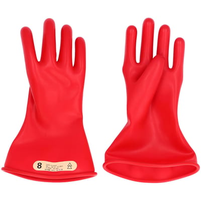 Gants isolants d'électricien 2,5 kV Polyvalents Sécurité renforcée Latex Pour techniciens de lignes Gants de sécurité haute tension pour l'électricité red