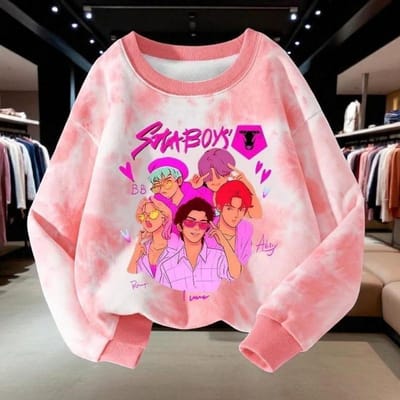 Sweatshirt Kpop Chasseur de Démons Rumi Mira Zoey Mignon Enfants Printemps Automne Pull Enfants Manches Longues Vêtements Cadeau 160 pink