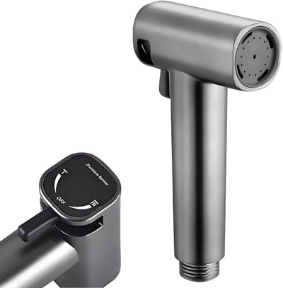Bidet Douche - Handdouche Toilet - Persoonlijke Hygiëne - Dubbele Functie Sproeier - 125 mm x 70 mm - Grijs