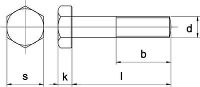 Bout Din931 8.8 M5X60Mm Elvz zonder Moer - 200 stuks