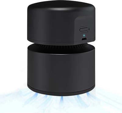 carmdering - Mini Tischstaubsauger - Draagbare Bureau Stofzuiger - USB Oplaadbaar - 120 Minuten Werktijd - 9000 RPM Zuigkracht - ABS Kunststof - Automatische Uitschakeling - Veelzijdige Reiniging -zwart- 1 Stuk
