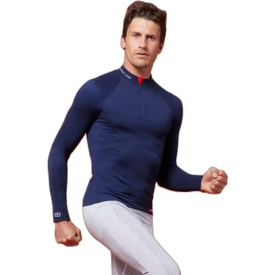 Damart - Heren-T-shirt met rits Energy 3 Thermolactyl - Heren - Blauw - S/M