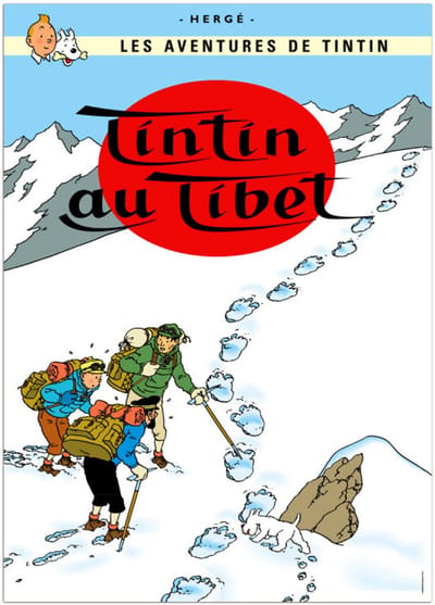 Kuifje Poster van album 'Kuifje in Tibet' Franstalig, 50x70 cm, Officiële Kuifje Poster