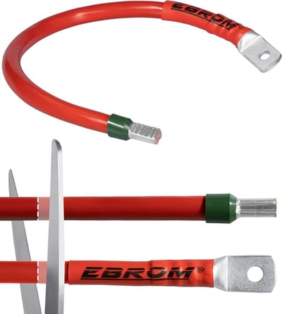 Accukabel Rood 16mm² Compleet Gemonteerd met Kabelschoenen en Krimpkous