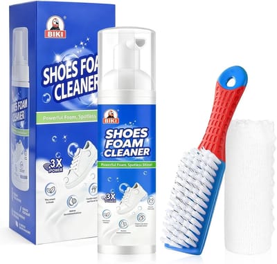 Shoe Cleaner Foam 200ml - No-Rinse Schoenreinigingsset met Borstel en Doek voor Sneakers, Suède, Leer en Laarzen, Verwijdert Vlekken en Vuil