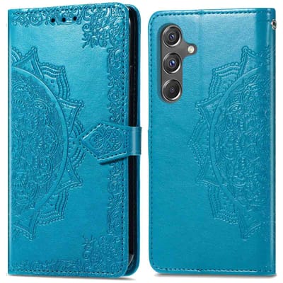 imoshion Hoesje - Geschikt voor Samsung Galaxy A15 (4G) / A15 (5G) - Mandala Bookcase - Turquoise