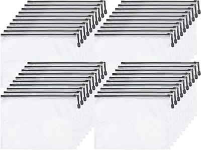 40 Stuks A4 Mesh Zipper Pouches - Plastic Zip Mappen, Documenten Organizer voor Kantoor en School
