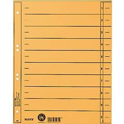 Leitz Staffeltabblad Karton - Beschrijfbare Tabs, 2/4-rings - Voor Ordners en Ringbanden - Geel