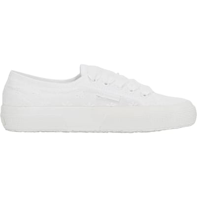 Superga Dames/Dames 2750 Sangallo Flower Trainers (Totaal Wit)