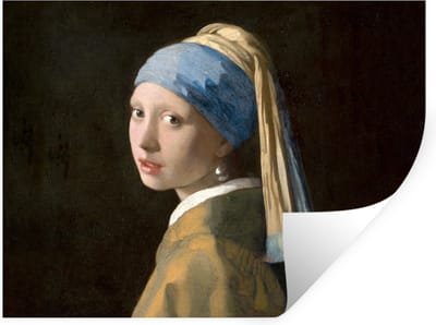 Muurstickers - Sticker Folie - Meisje met de parel - Schilderij - Oude meesters - Vermeer - 40x30 cm - Plakfolie - Muurstickers Kinderkamer - Zelfklevend Behang - Zelfklevend behangpapier - Stickerfolie