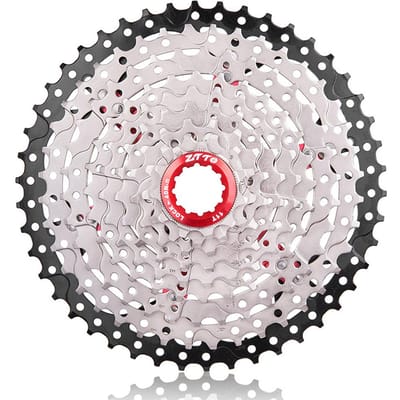 MTB 9 Speed ​​11-46T Cassette Vrijloop Mountainbike Fietsonderdelen zilver/zwart