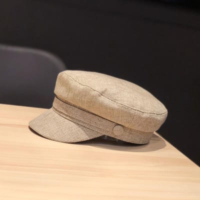Unisex Vintage Linnen Militaire Pet Ademend Verstelbaar Nieuwsjongenspet Voor Dagelijks Buiten Achtkantige Petten One Size beige