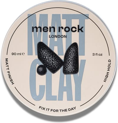 Nu 1 + 1 gratis !! De enige echte Men Rock London Matte Clay 90ML Made in UK (voor mooi gestyled haar wat de hele dag goed zit)
