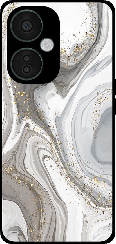 Smartphonica Telefoonhoesje Geschikt voor OnePlus Nord CE 3 met marmer opdruk - TPU backcover case marble design - Zilver geschikt voor OnePlus Nord CE 3