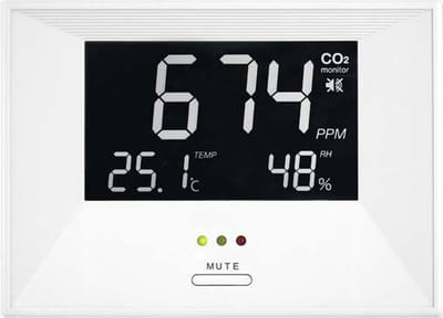 CO2 meter – Luchtkwaliteitsmeter – CO2 meter binnen – CO2 melder & monitor – draagbaar en oplaadbaar – Met alarm