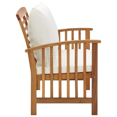 vidaXL - Tuinbank - met - kussens - 119 - cm - massief - acaciahout