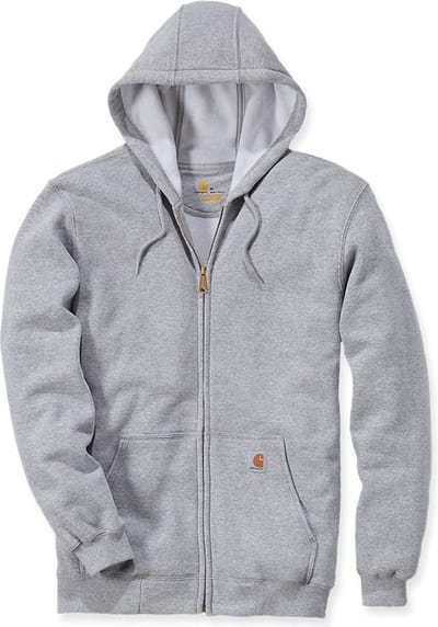 Carhartt K122 Midweight Zip-Front Hooded Sweatshirt - Original Fit - Heather Grey - M