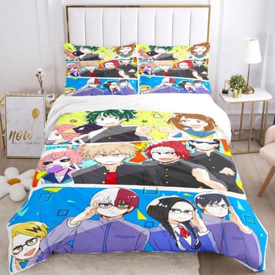 Mijn Held Anime Print Drie Delige Beddengoed Set Mode Jongens Of Volwassenen Voor Bedden Dekbedovertrekken Kussenslopen Beddengoed Set Cadeau EU single(135x200cm)