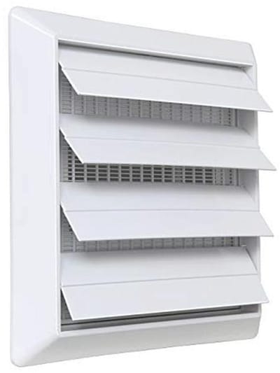 Ventilatierooster ABS met Zwaartekrachtkleppen en Insectennet - 185 x 185 mm