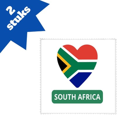 Akyol - zuid afrika vlag hartje brillendoekjes - Zuid afrika - reizigers - toerist - verjaardagscadeau - souvenir - vakantie - kado - 17,8 bij 17,8 cm - 2 stuks