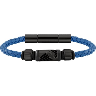 Police Heren-Armband Leder One Size Blauww 32017141