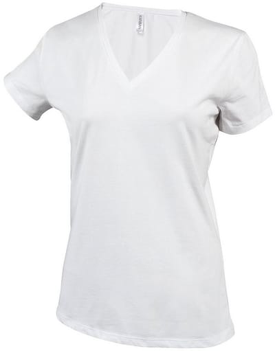Kariban Dames/dames Feminine Fit Korte Mouwen V Hals T-Shirt (Wit)