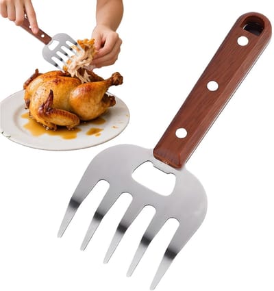QTTVBTNA - 1 stuk RVS Vlees Trekvork - Vleesklauw - Professioneel BBQ Gereedschap voor Pulled Pork, Kip & Rundvlees - Keukenaccessoires voor Smoker, Grill en Restaurant