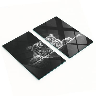 Multifunctionele decoratieve snijplanken van gehard staal voor de keuken, tijgerprint, 2x30x52 cm