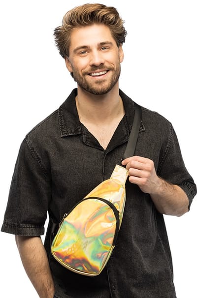 Boland - Crossbody tas Holo goud Goud - Volwassenen - Unisex - Niet van toepassing - Festival - Rave - Uitgaan