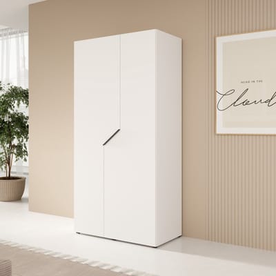 Meubella - Arena - Kledingkast 2-deurs - Wit - 100x202x50 cm