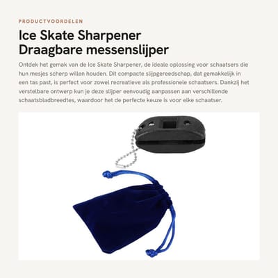 Dailygoods- Schaats Slijper Draagbaar Ontwerp - Verstelbare Rand - Slijpsteen voor IJshockey/Kunstschaatsen - Compact Formaat - Inclusief Tas - Hoogwaardige Kwaliteit - Schaatsmes Slijper
